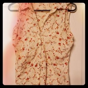 Vintage Sleveless Button Up Top